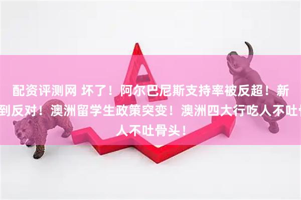 配资评测网 坏了！阿尔巴尼斯支持率被反超！新政遭到反对！澳洲留学生政策突变！澳洲四大行吃人不吐骨头！